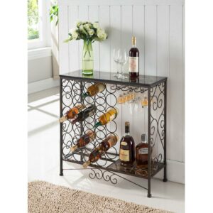 Room Designs Wine Rack Bronze; Marble Transitional Rectangle