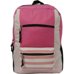 K-Cliffs Unisex Case of 40 Pieces Classic 18" School Backpacks in Pink/White