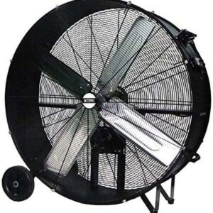 K Tool International 77742 42" Belt Drive Black 2-Speed Drum Fan with 8" Wheels