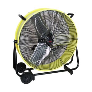 K Tool International 77740 24" Direct Drive Yellow 2-Speed Drum Fan with Wheels