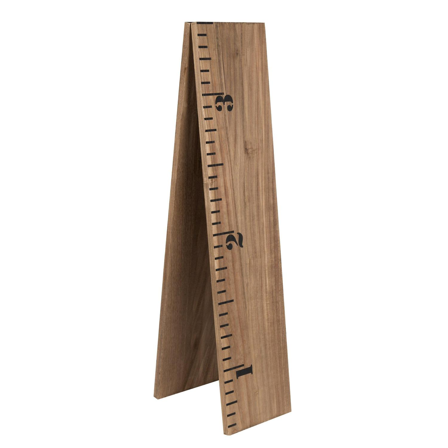 Kate and Laurel Growth Chart 6.5' Wood Wall Ruler, Rustic Brown - Image 3