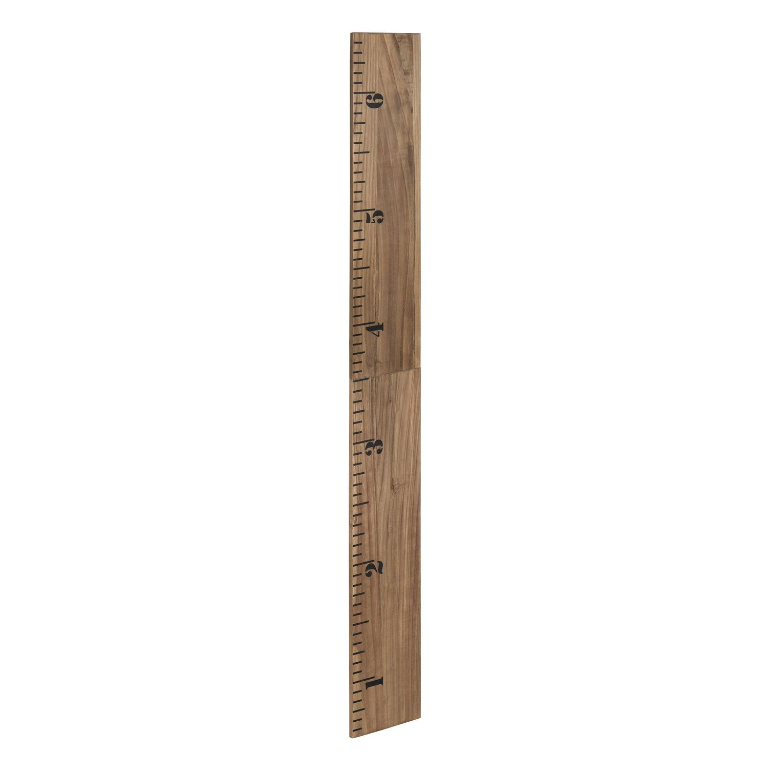Kate and Laurel Growth Chart 6.5' Wood Wall Ruler, Rustic Brown - Image 2