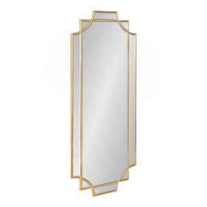 Kate and Laurel Minuette Glam Wall Mirror, 16 x 42, Gold, Elegant Traditional Home Decor With A Boho Charm