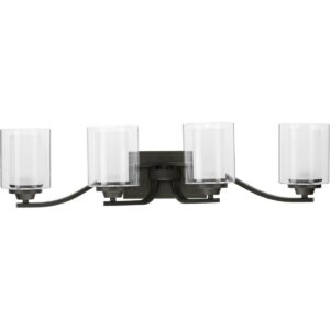 P300123-143-Progress Lighting-Kene - 4 Light - Cylinder Shade in Modern Craftsman and Modern style - 30.75 Inches wide by 7.38 Inches high-Graphite