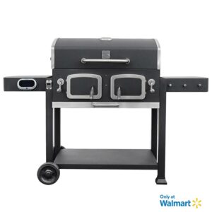 Kenmore 32-inch Smart Charcoal Grill with Bluetooth Meat Thermometer, LCD Display, and Temperature Probes, Black/Stainless Steel