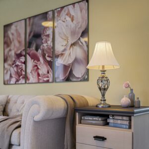 Cerise 3-Pack: 2 Table Lamps, 1 Floor Lamp with Silver Finish