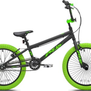 20" Kent Bicycle Dread BMX Bicycle, Fits Rider 4'2"-5", Green/Black, Child, Unisex