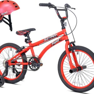 Kent Bicycles 18" Boy's BMX Slipstream Bicycle with Helmet, Red