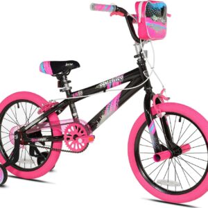 Kent Sparkles Bicycle, 18" Wheels, Child Ages 6+, Black and Pink