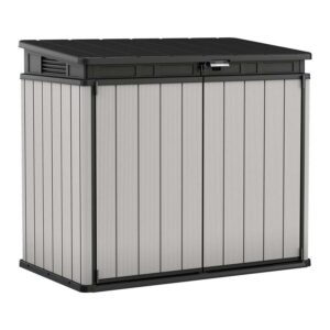 Keter Premier XL Outdoor All Weather Patio Garden Storage Shed, Light Grey