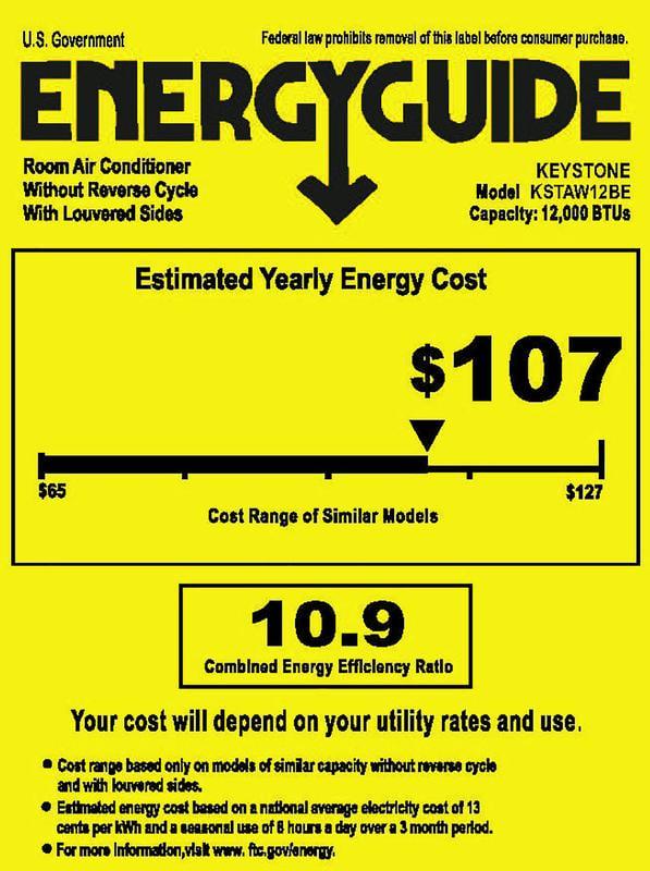 Keystone 12,000 BTU 115-volt Window Air Conditioner with Remote, White, KSTAW12BE - Image 14