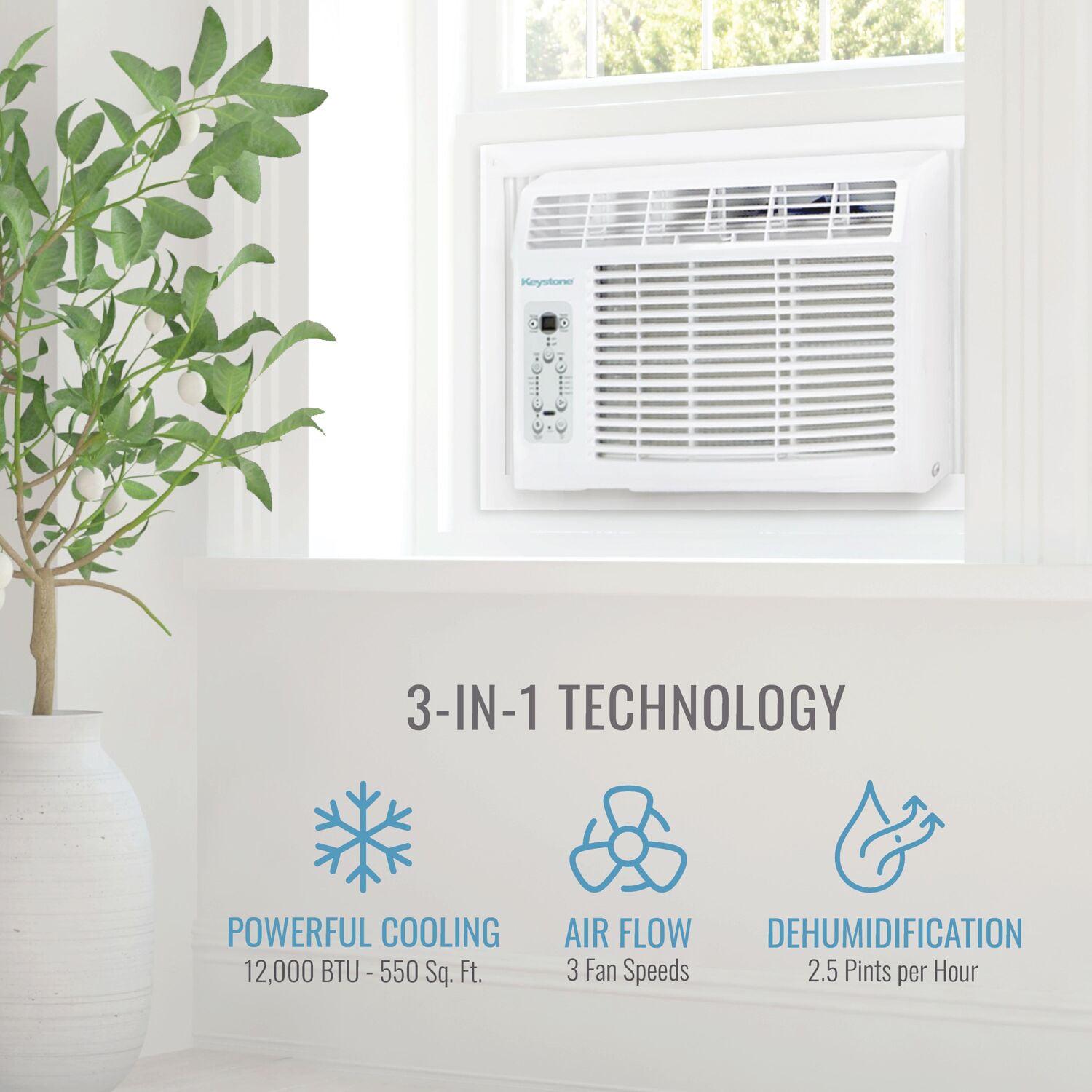 Keystone 12,000 BTU 550 Sq ft. Window-Mount Air Conditioner with remote control, white, KSTAW12CE - Image 12