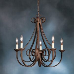 2021TZ-Kichler Lighting-Dover - 5 light Chandelier no Shades - with Transitional inspirations - 24.5 inches tall by 25 inches wide-Tannery Bronze