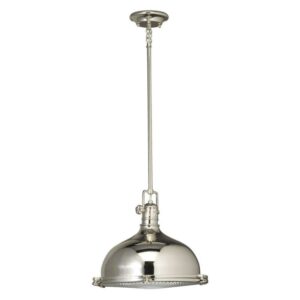 2666PN Kichler Lighting 1 light Pendant - with Vintage Industrial inspirations - 12 inches tall by 13.25 inches wide-Polished Nickel Finish