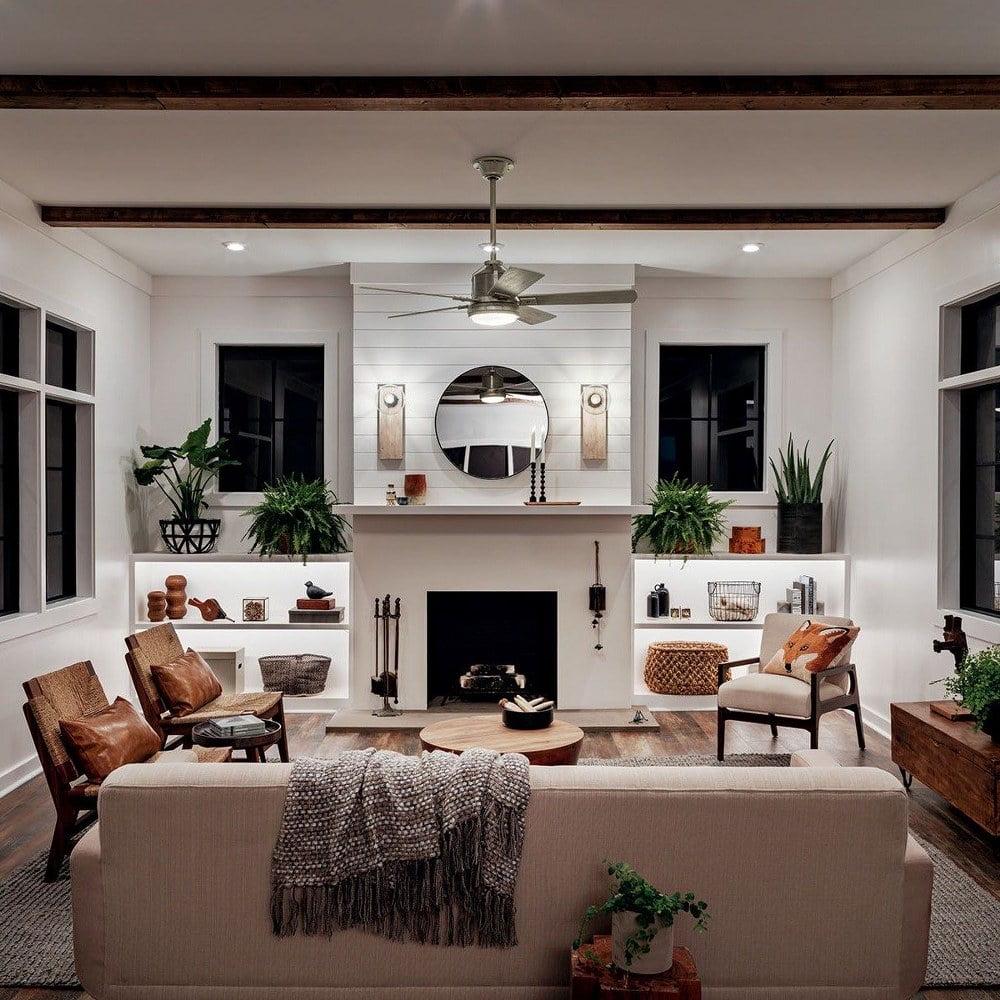 300052DBK Kichler Lighting Colerne - Ceiling Fan with Light Kit - with Transitional inspirations - 17 inches tall by 52 inches wide-Black Finish - Image 5