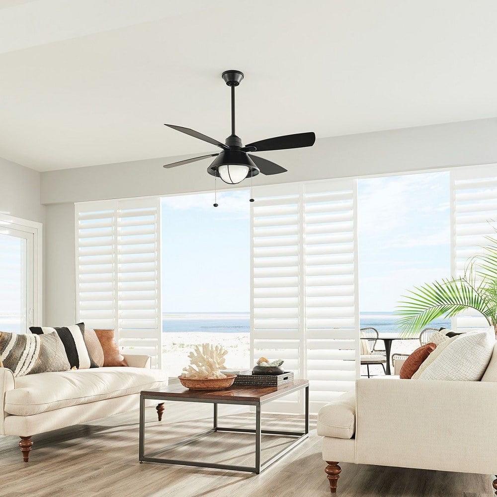 310181WZC Kichler Lighting Seaside - Ceiling Fan with Light Kit - 54 inches wide-Weathered Zinc Finish - Image 6