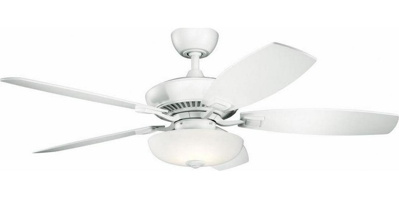 330013MWH-Kichler Lighting-Canfield Pro - Ceiling Fan with Light Kit - with Traditional inspirations - 18.5 inches tall by 52 inches wide-Matte White