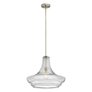 Kichler 42329Cs Everly 19" Wide 1 Light Schoolhouse Pendant - Nickel