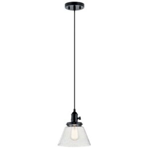 43851BK Kichler Lighting Avery - 1 light Mini Pendant - with Vintage Industrial inspirations - 8.75 inches tall by 8.25 inches wide-Black Finish