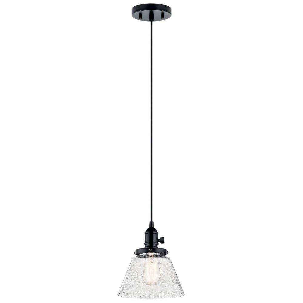 43851BK Kichler Lighting Avery - 1 light Mini Pendant - with Vintage Industrial inspirations - 8.75 inches tall by 8.25 inches wide-Black Finish