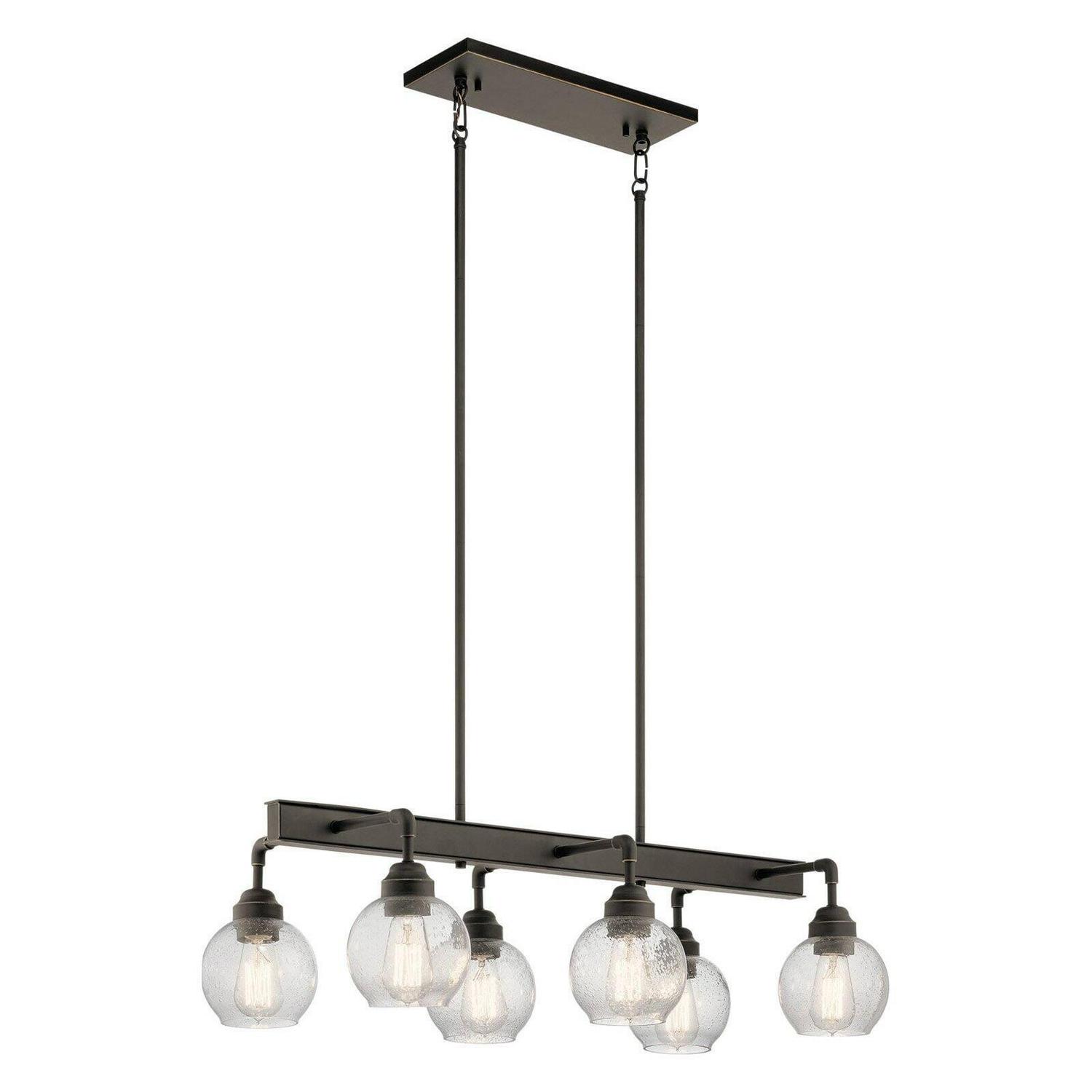 Kichler 43994AP Niles 32.25" 6 Light Linear Chandelier in Antique Pewter - Image 4