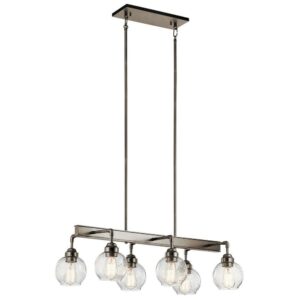 Kichler 43994AP Niles 32.25" 6 Light Linear Chandelier in Antique Pewter