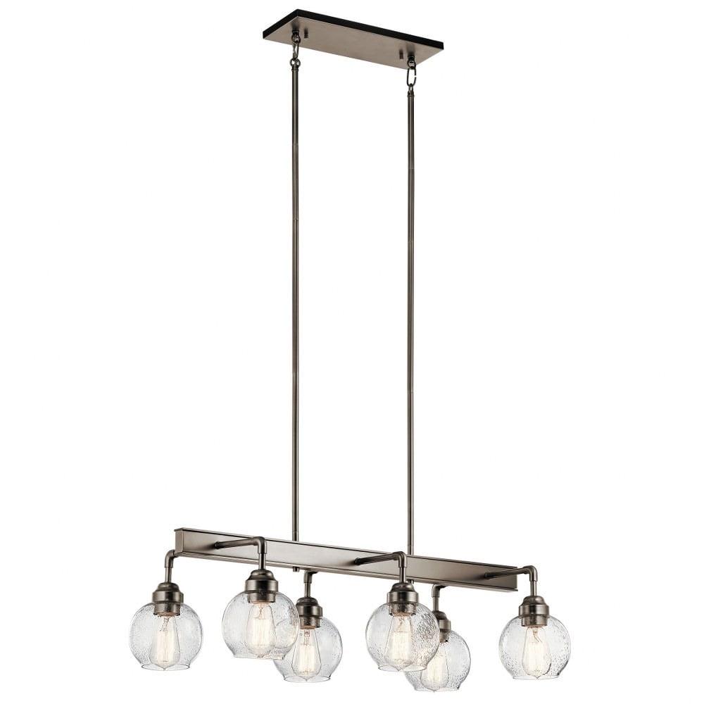 Kichler 43994AP Niles 32.25" 6 Light Linear Chandelier in Antique Pewter