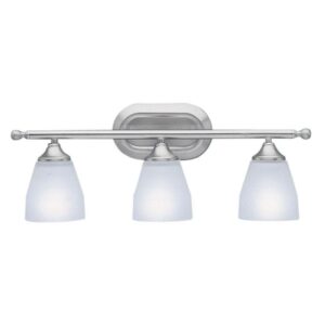Kichler 5448NI Ansonia Vanity 3 Light Satin Etched Glass Brushed Nickel