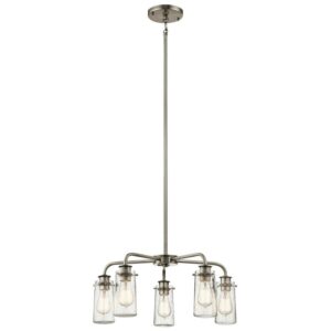 43058CLP Kichler Lighting Braelyn - 5 Light Medium Chandelier - with Vintage Industrial inspirations - 11.25 inches tall by 25 inches wide-Classic