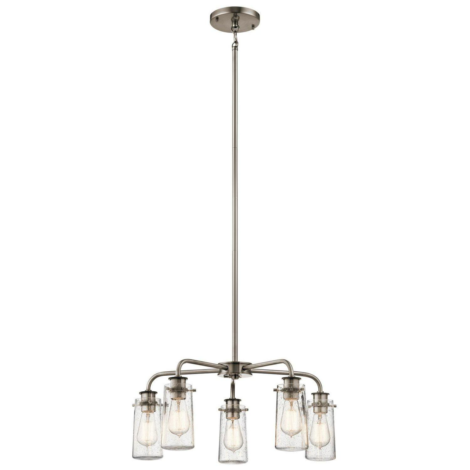 43058CLP Kichler Lighting Braelyn - 5 Light Medium Chandelier - with Vintage Industrial inspirations - 11.25 inches tall by 25 inches wide-Classic