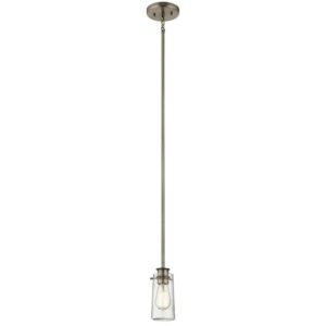 43060CLP-Kichler Lighting-Braelyn - 1 Light Mini-Pendant - with Vintage Industrial inspirations - 8.5 inches tall by 3.75 inches wide-Classic Pewter