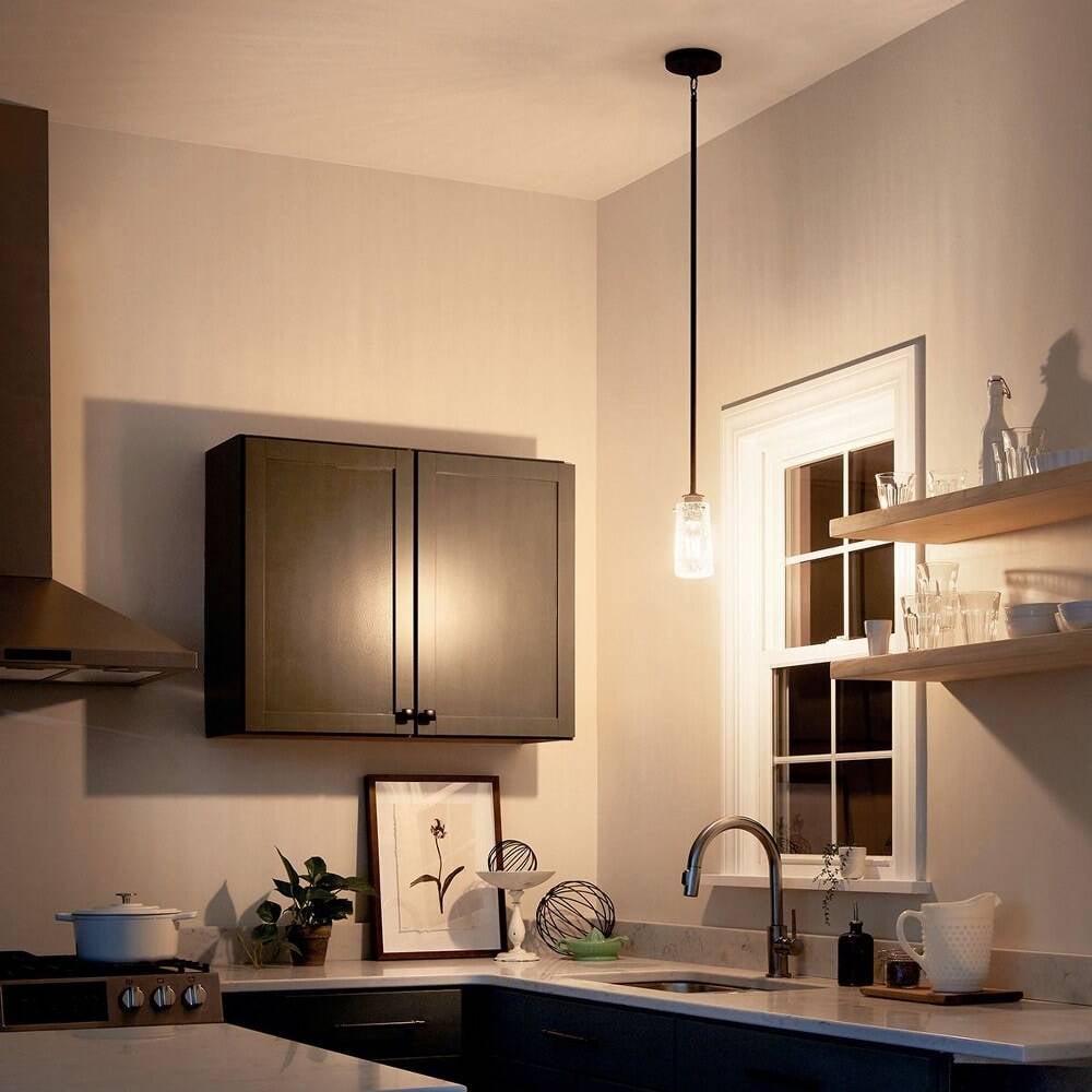 43060CLP-Kichler Lighting-Braelyn - 1 Light Mini-Pendant - with Vintage Industrial inspirations - 8.5 inches tall by 3.75 inches wide-Classic Pewter - Image 4