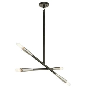 43794BK Kichler Lighting Branches - 4 Light Chandelier - With Contemporary Inspirations - 20 Inches Tall By 2.5 Inches Wide -Traditional
