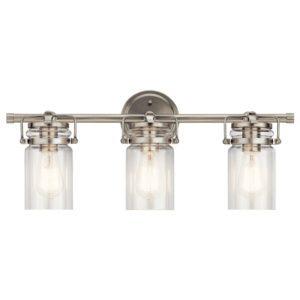 Kichler Brinley 24" 3 Light Brushed Nickel Vanity Light with Clear Glass Shades