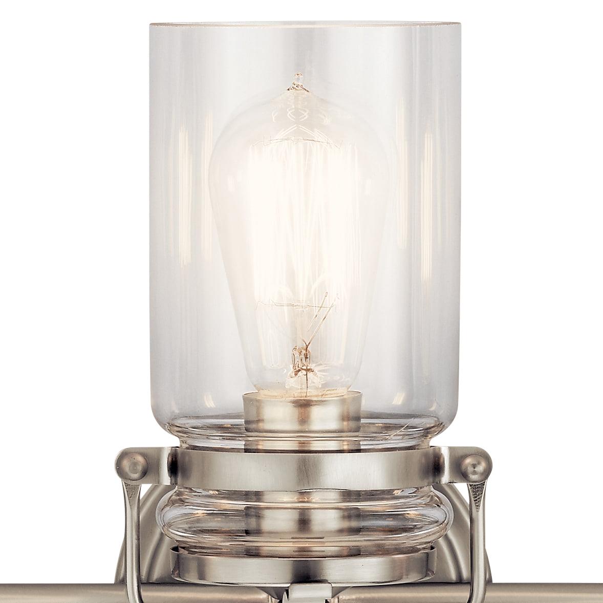 Kichler Brinley 24" 3 Light Brushed Nickel Vanity Light with Clear Glass Shades - Image 3