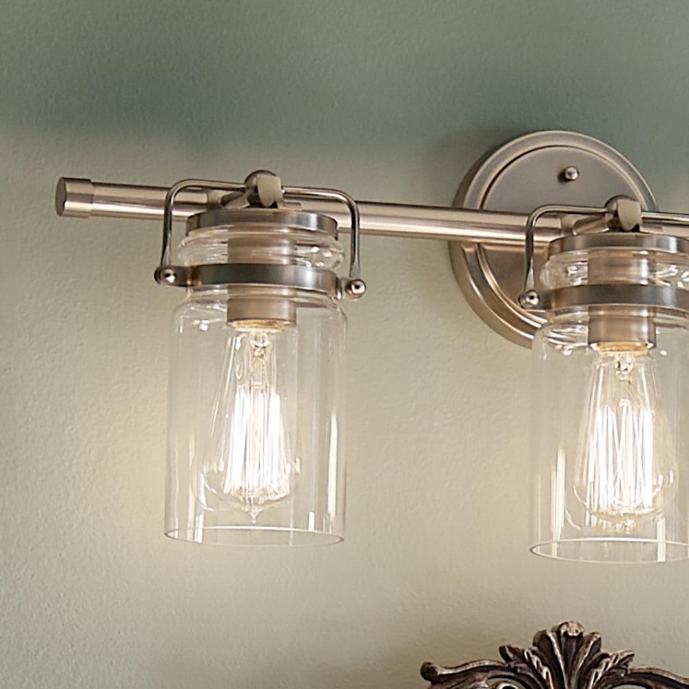 Kichler Brinley 24" 3 Light Brushed Nickel Vanity Light with Clear Glass Shades - Image 7