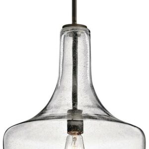 42046OZCS-Kichler Lighting-Everly - 1-Light Large Pendant with Transitional Style 19.75 Inches Tall by 13.75 Inches Wide-Olde Bronze Finish-Clear
