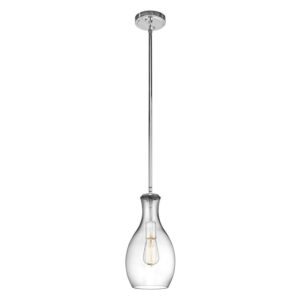 42456CHCLR-Kichler Lighting-Everly - 1 Light Mini Pendant - with Transitional inspirations - 13.75 inches tall by 7 inches wide-Chrome Finish-Clear