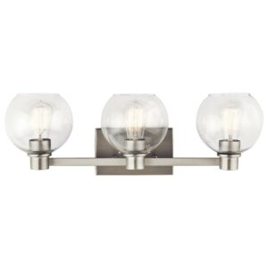 Kichler Harmony 24.5" 3 Light Brushed Nickel Vanity Light with Clear Glass Shades