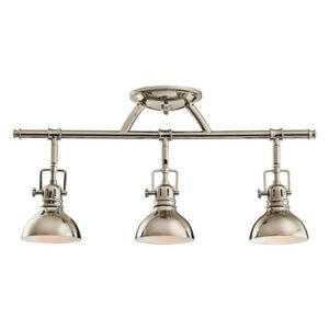 7050PN-Kichler Lighting-3 light Fixed Rail - with Vintage Industrial inspirations - 11.25 inches tall by 5.5 inches wide-Polished Nickel Finish