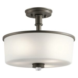 3 Light Semi-Flush Mount With Transitional Inspirations 11.5 Inches Tall By 14.25 Inches Wide-Olde Bronze Finish-Incandescent Lamping Type Kichler