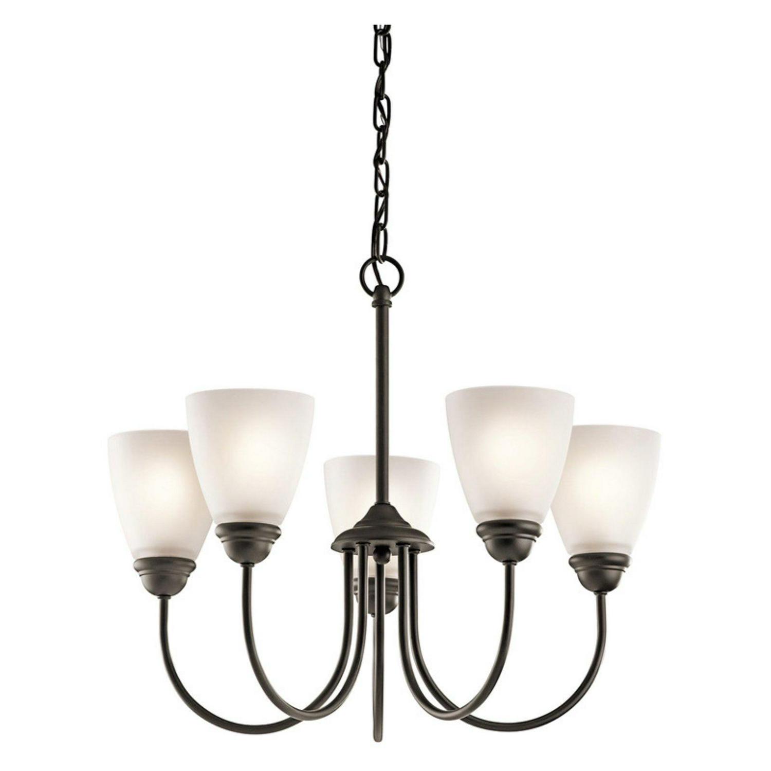 43638OZL18-Kichler Lighting-Jolie - 5 Light Chandelier - with Transitional inspirations - 18.5 inches tall by 22 inches wide-Olde Bronze Finish-LED