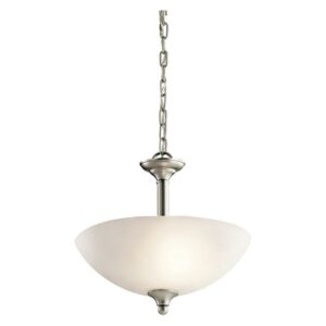 43641NI Kichler Lighting Jolie - 2 Light Convertible Pendant - with Transitional inspirations - 13.75 inches tall by 15 inches wide-Brushed Nickel