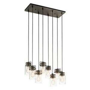 42890OZ-Kichler Lighting-Brinley - 8 light Pendant - with Vintage Industrial inspirations - 7.75 inches tall by 10.25 inches wide-Olde Bronze Finish