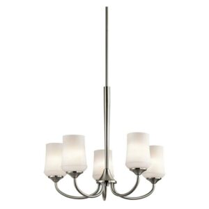 43665NI Kichler Lighting Aubrey - 5 Light Medium Chandelier - with Transitional inspirations - 23 inches tall by 25 inches wide-Brushed Nickel