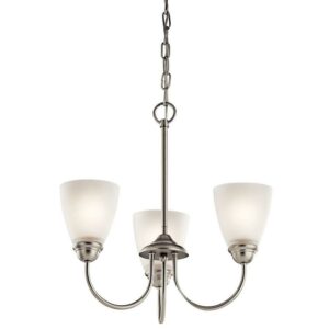43637NIL18-Kichler Lighting-Jolie - 3 Light Mini Chandelier - with Transitional inspirations - 18 inches tall by 18 inches wide-Brushed Nickel