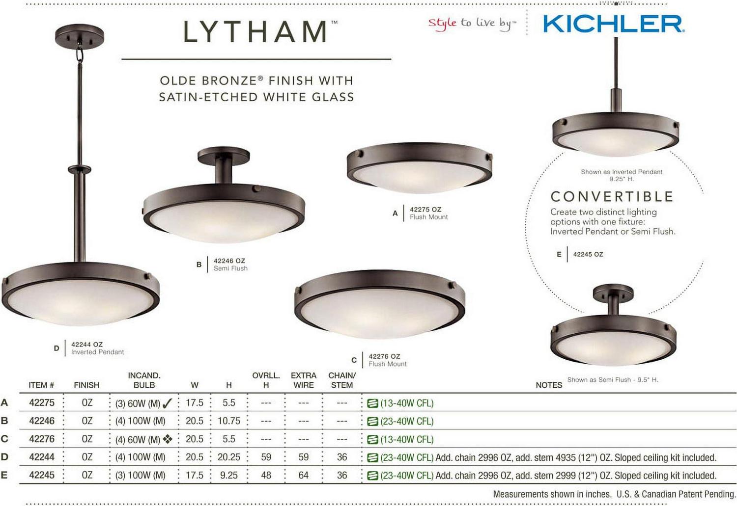 42246BK-Kichler Lighting-Lytham - 4 Light Semi-Flush Mount In Soft Contemporary Style-10.75 Inches Tall and 20.5 Inches Wide - Image 4