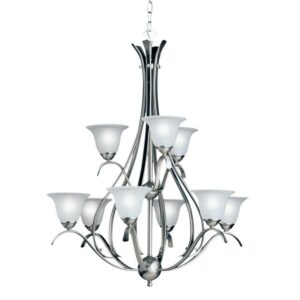2520NI Kichler Lighting Dover - 9 Light Chandelier - With Transitional Inspirations - 37 Inches Tall By 27.75 Inches Wide -Traditional