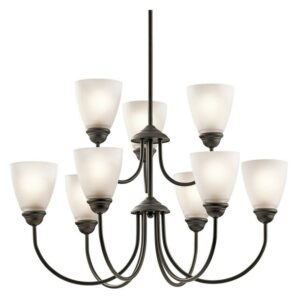 43639OZ-Kichler Lighting-Jolie - 9 Light 2-Tier Chandelier - with Transitional inspirations - 28 inches tall by 28 inches wide-Olde Bronze