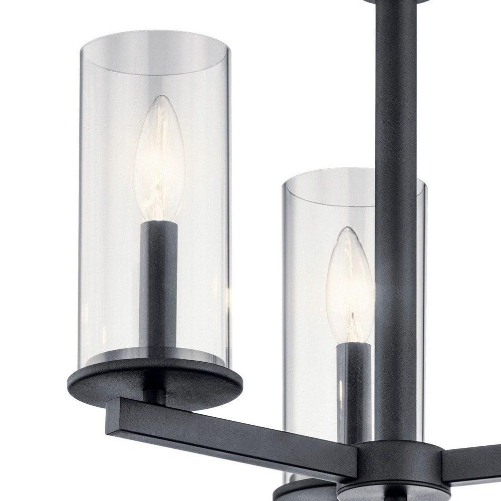 43997BK-Kichler Lighting-Crosby - 3 light Convertible Chandelier - with Contemporary inspirations - 13.75 inches tall by 18 inches wide-Black Finish - Image 8